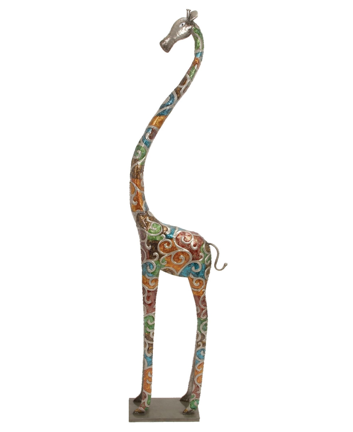 Rosemary Lane Eclectic Metal Giraffe Sculpture, 73" X 17" In Gray