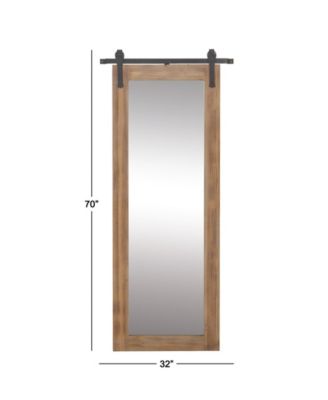 Industrial Wood Wall Mirror, 71" x 34"