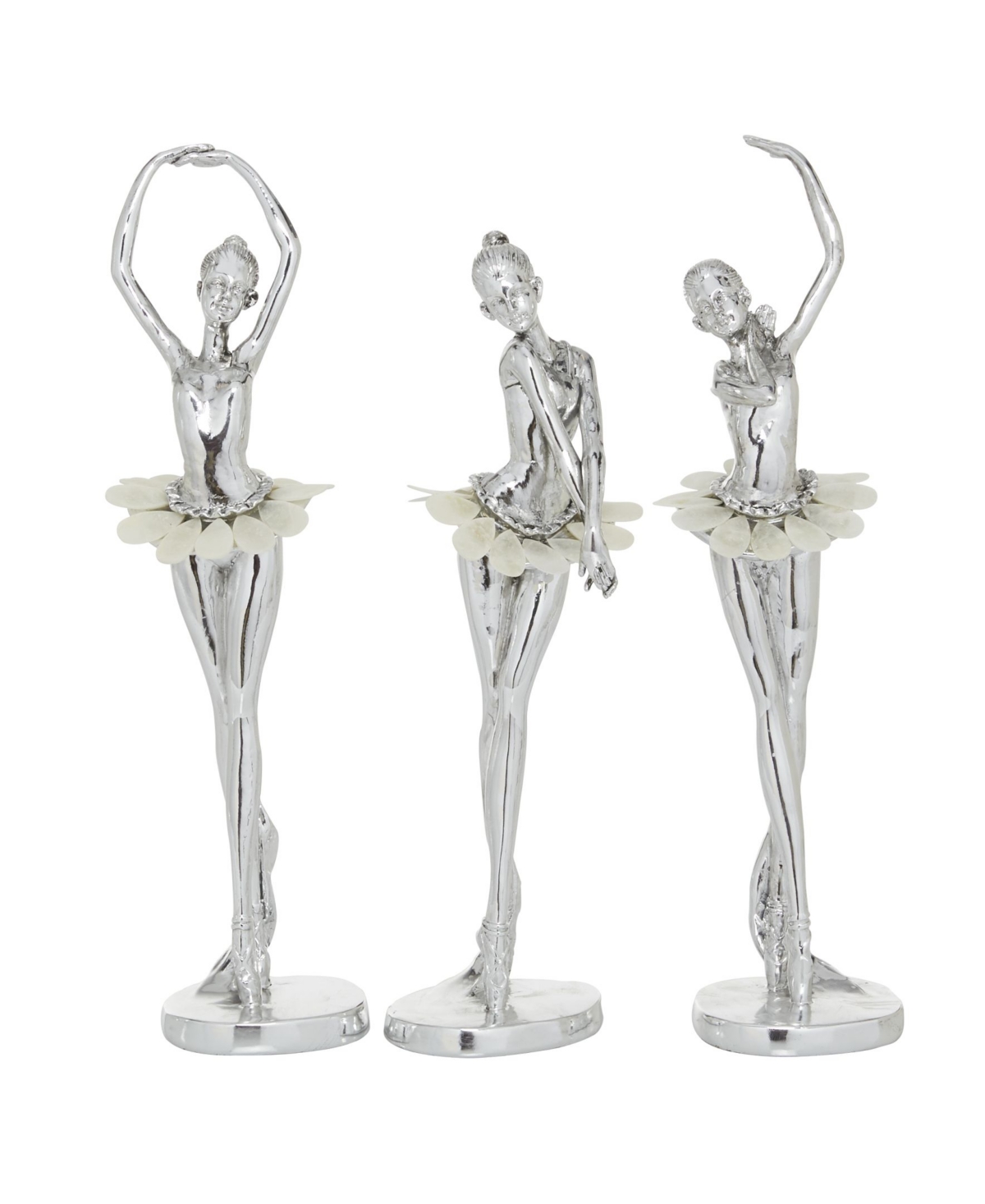 Rosemary Lane Glam Dancer Sculpture, Set Of 3 In Silver-tone