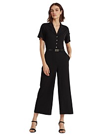 Belted Stretch Jersey Jumpsuit