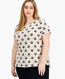 Plus Size Printed Crewneck T-Shirt, Created for Macy's