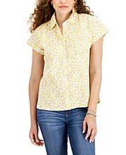 Style & Co XL Womens Wine Embroidered Blouse
