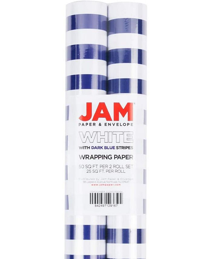 Jam Paper Gift Wrap 50 Square Feet Striped Wrapping Paper Rolls