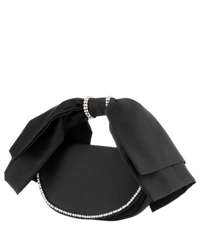 Nina Women's Crystal Trim Satin Bow Clutch Bag & Reviews - Handbags ...