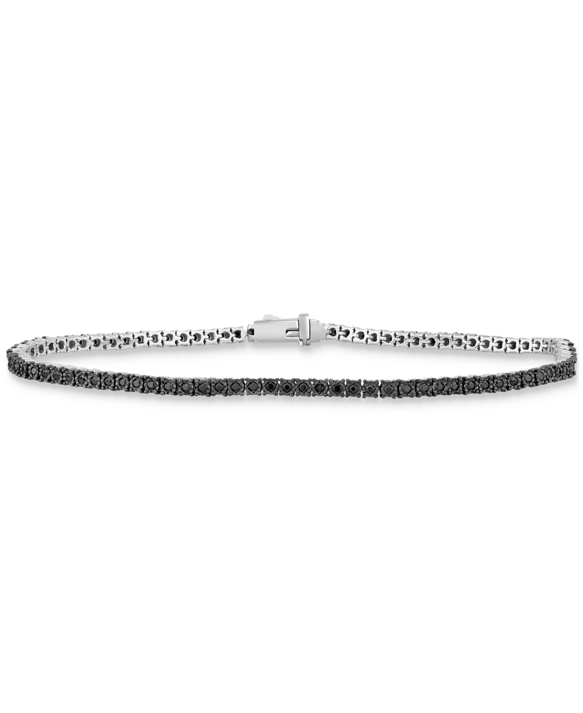 Men's Diamond Tennis Bracelet (1 ct. t.w.) in 10k Gold - Black