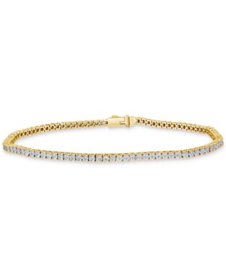 Men's Diamond Tennis Bracelet (1 ct. t.w.) in 10k Gold - Macy's