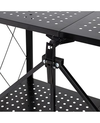 Honey Can Do - Collapsible 3-Tier Wheeled Metal Shelf