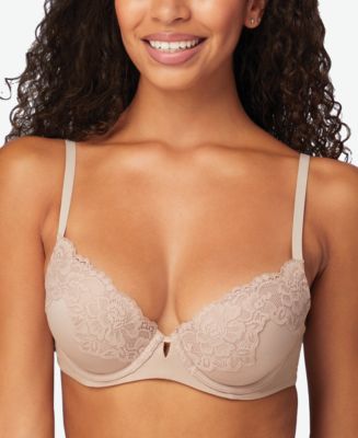 Tommy Hilfiger Women's Micro Push Up Bra with Lace Straps, Apple
