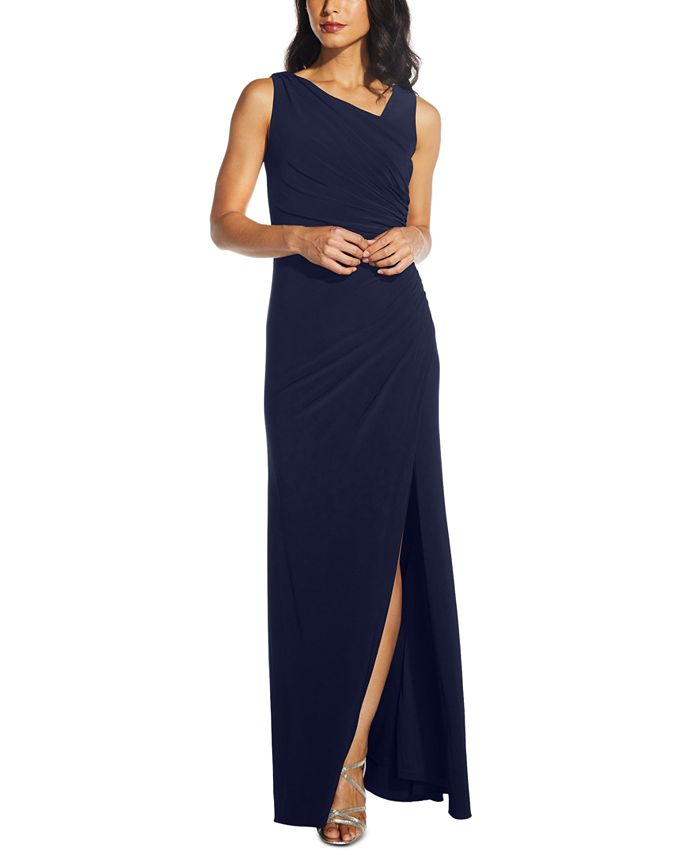 Adrianna Papell Embellished-Back Asymmetrical Gown & Reviews - Dresses ...