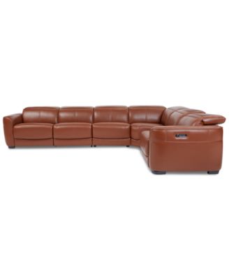 Lexanna 6-Pc. Leather Sectional with 3 Power Motion Recliners, Created for Macy's