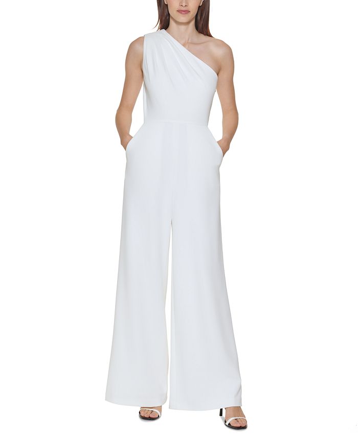 Calvin Klein One-Shoulder Jumpsuit & Reviews - Dresses - Women - Macy's