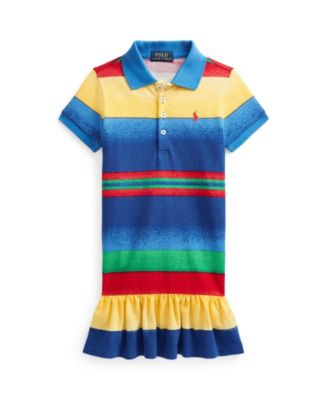 폴로 랄프로렌 여아용 원피스 Polo Ralph Lauren Little Girls Striped Mesh Polo Dress,Spectra Stripe