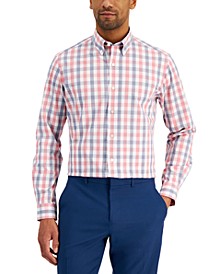 Men's Slim Fit 4-Way Stretch Gingham Dress Shirt, Created for Macy's