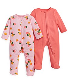 Baby Girls 2-Pk. Citrus Party Footie, Created for Macy's