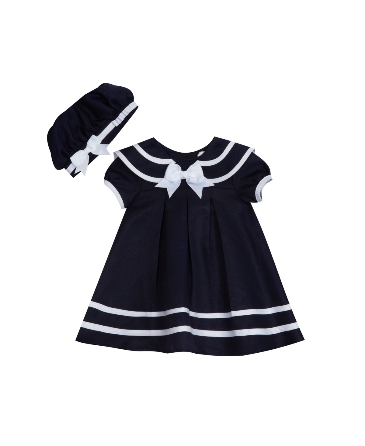Rare Editions Baby Girls Nautical Dress with Sailor Collar Panty