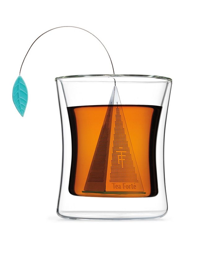 Tea Forte Lusso Platinum Tea Infuser with Turquoise Tea Tray Macy's
