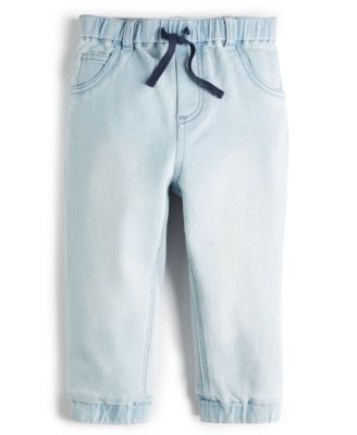 First Impressions - Baby Boys Light-Wash Denim Jogger Pants