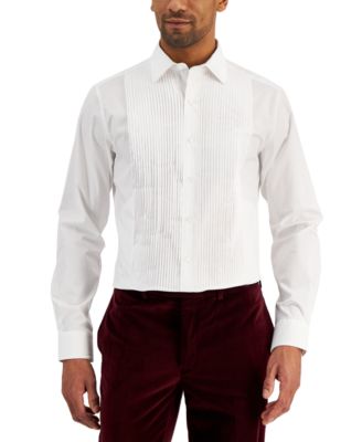 Alfani Men's Slim Fit Pleated Panel Formal Shirt, Created for Macy's ...