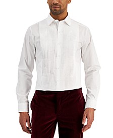 Men's Slim Fit Pleated Panel Formal Shirt, Created for Macy's