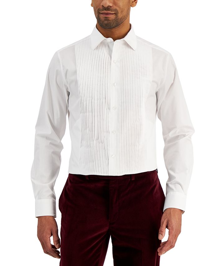 Alfani Men's Slim Fit Pleated Panel Formal Shirt, Created for Macy's & - Dress - Men - Macy's