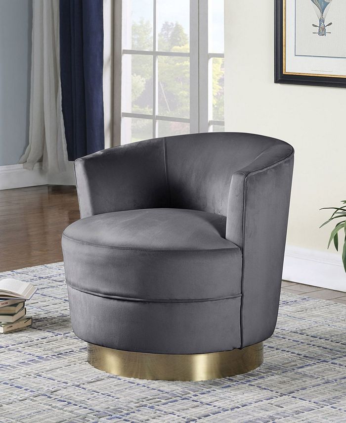 Best Master Furniture Ava Velour with Base Swivel Accent Chair Macy's