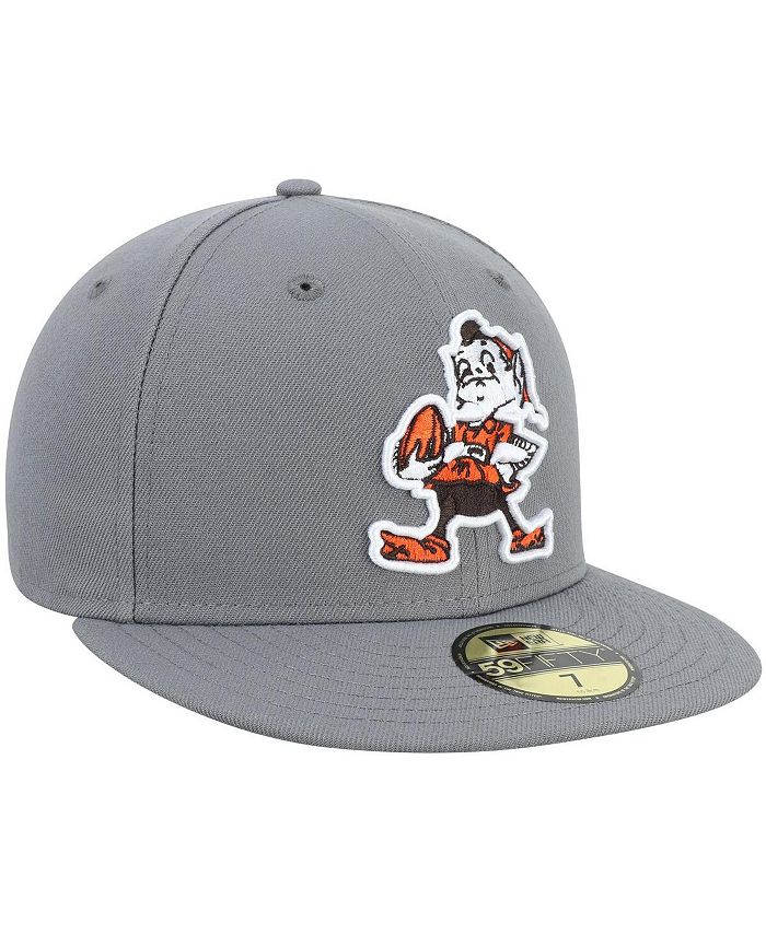 New Era Men's Graphite Cleveland Browns Throwback Logo Storm 59FIFTY ...