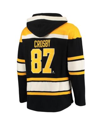 Men's Sidney Crosby Black Pittsburgh Penguins Player Name and Number Lacer Pullover Hoodie