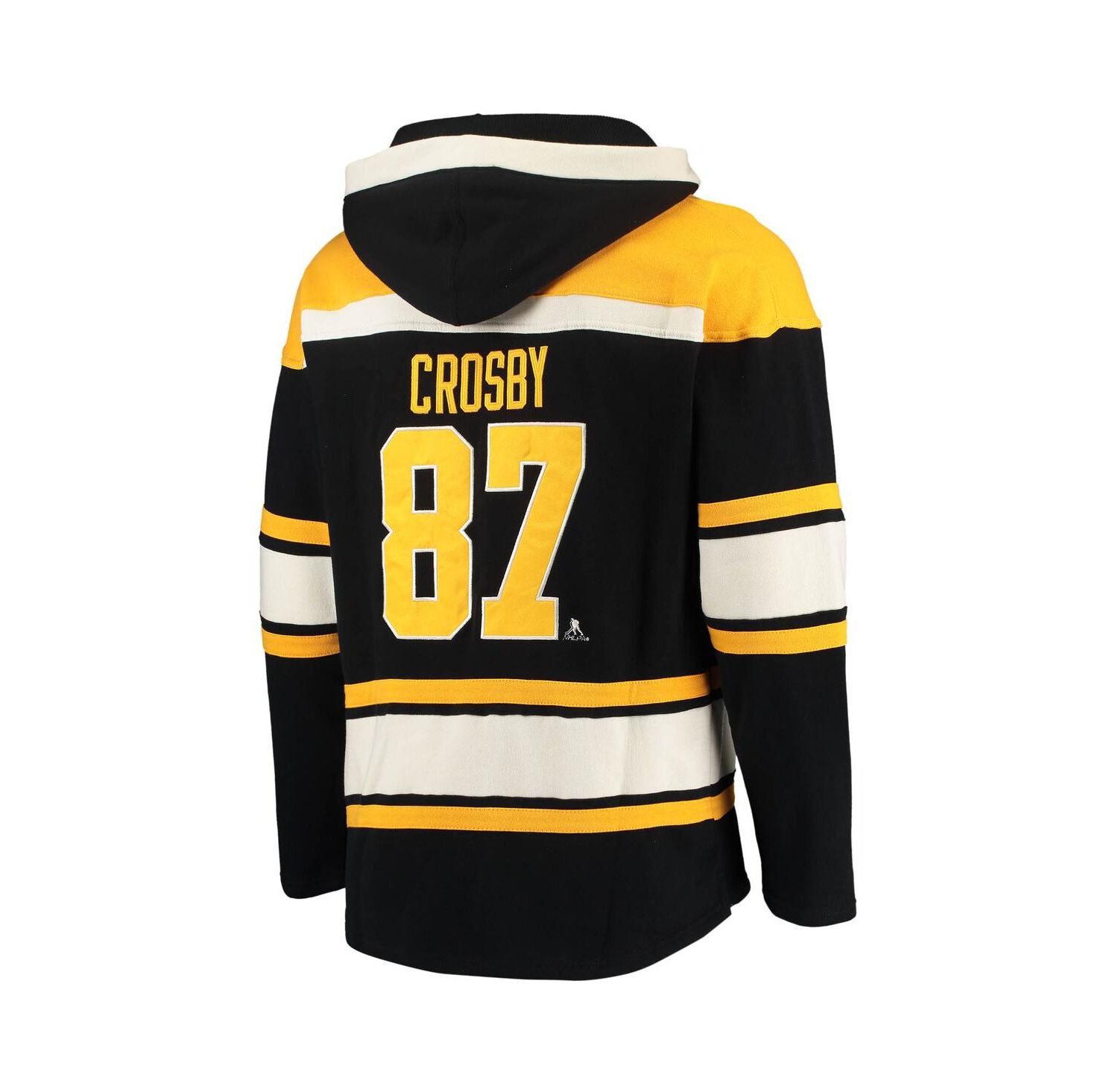 Men's Sidney Crosby Black Pittsburgh Penguins Player Name and Number Lacer Pullover Hoodie