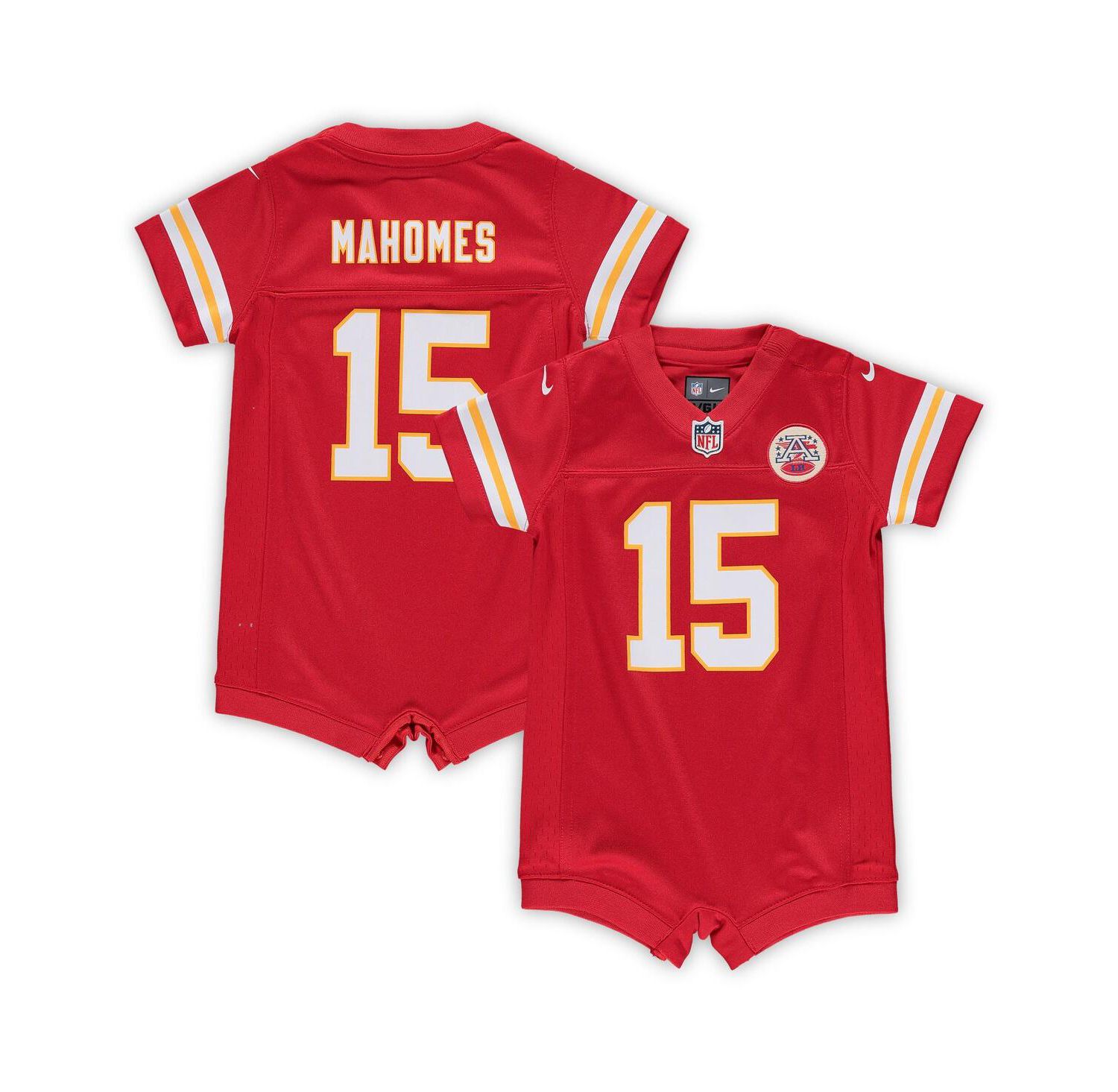 Infant Girls and Boys Patrick Mahomes Red Kansas City Chiefs Romper Jersey