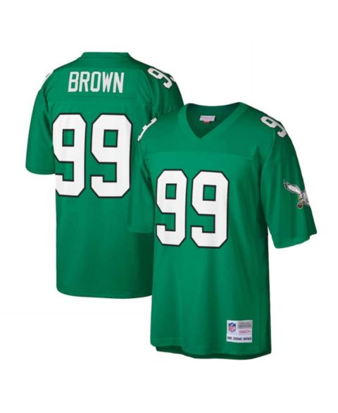 Мужской топ Mitchell & Ness Jerome Brown Kelly Green Philadelphia Eagles Big and Tall 1990 Retired Player Replica Jersey