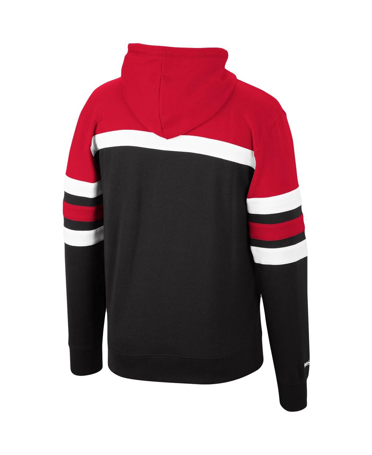 Mitchell & Ness Men's Red, Black Miami Heat Head Coach Pullover Hoodie In Red,black