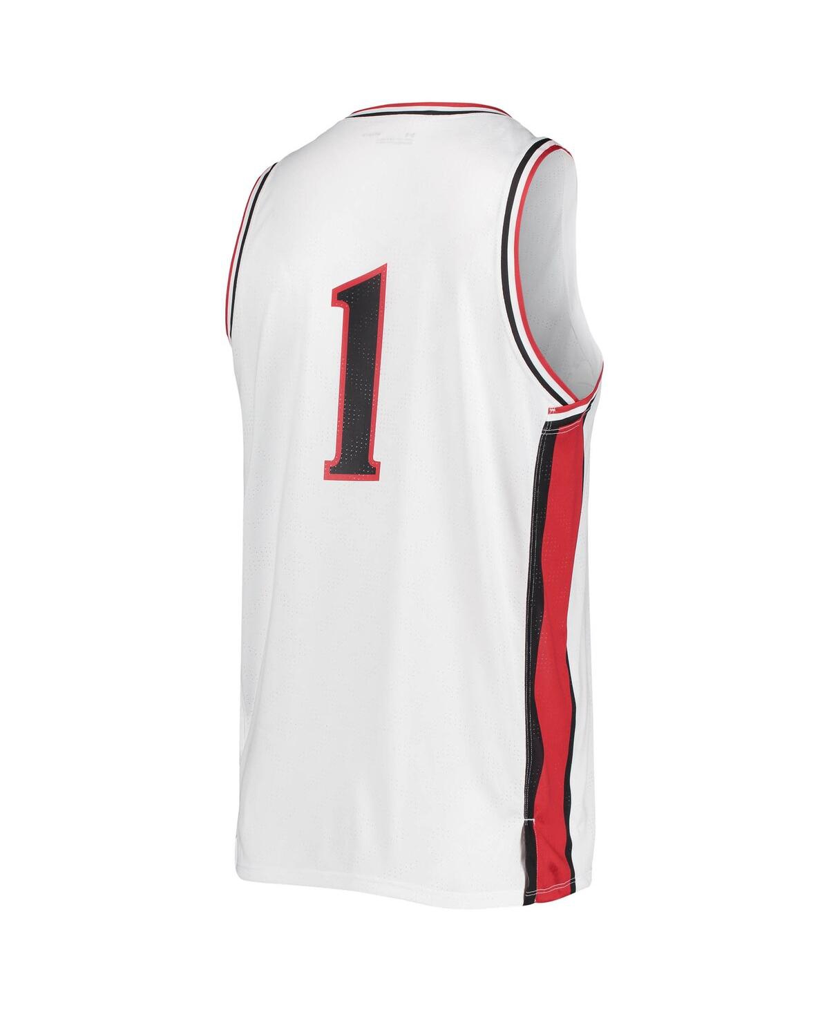 Men's Number 1Texas Tech Red Raiders Replica Basketball Jersey - White