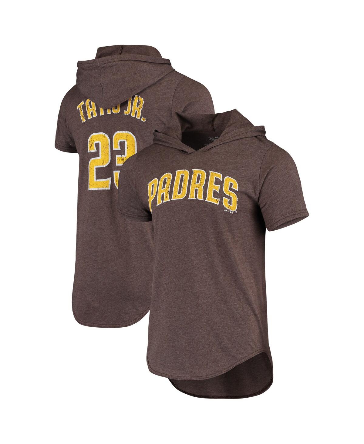 Men's Fernando Tatis Jr. Heathered Brown San Diego Padres Softhand Player Tri-Blend Hoodie T-shirt - Brown