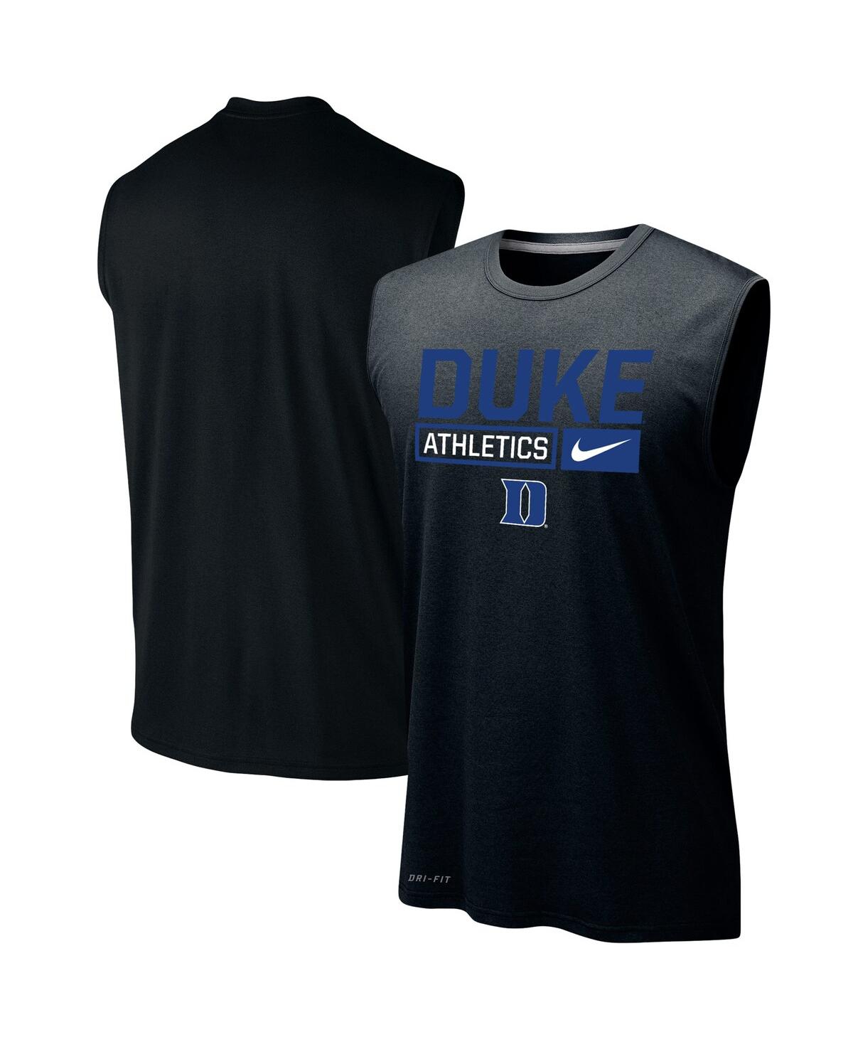 Men's Black Duke Blue Devils Wordmark Drop Legend Performance Tank Top