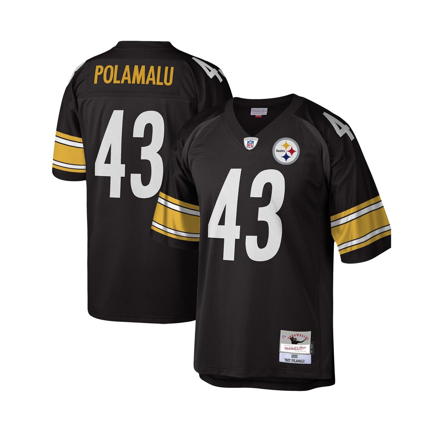 Men's Troy Polamalu Black Pittsburgh Steelers Legacy Replica Jersey