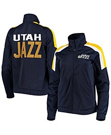 Women's Navy Utah Jazz Jump Shot Full-Zip Track Jacket