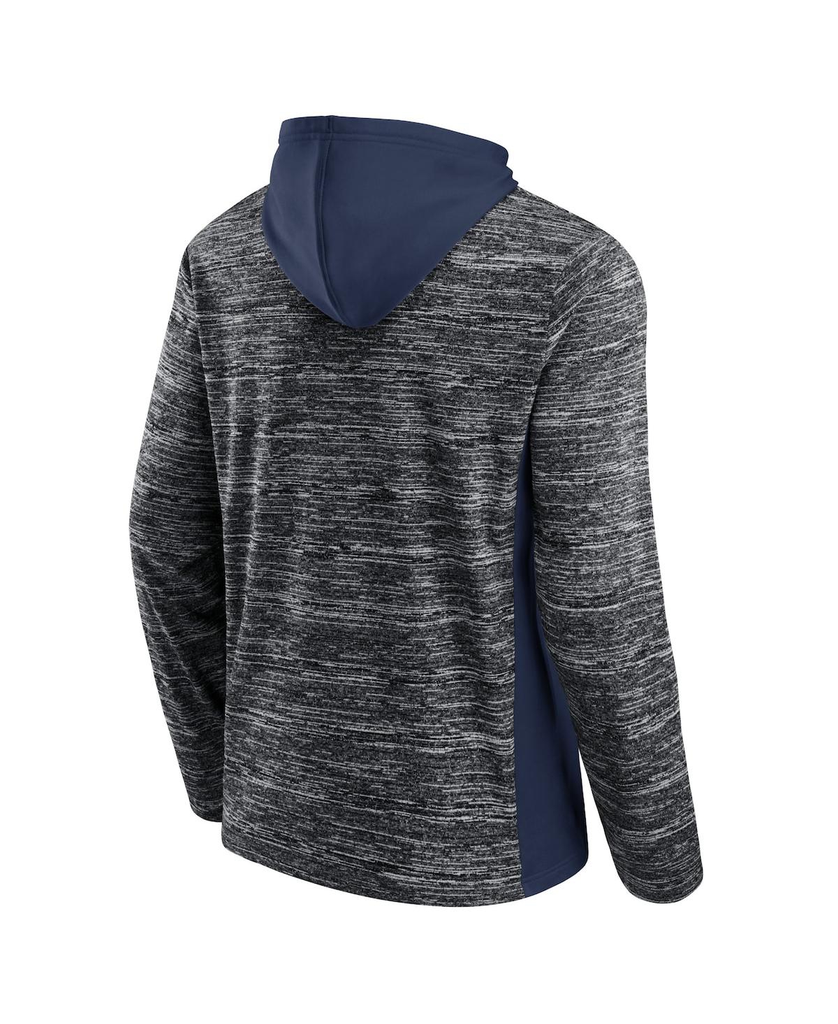 Fanatics Men's Charcoal, Deep Sea Blue Seattle Kraken Instant Replay Space-dye Pullover Hoodie In Charcoal,deep Sea Blue