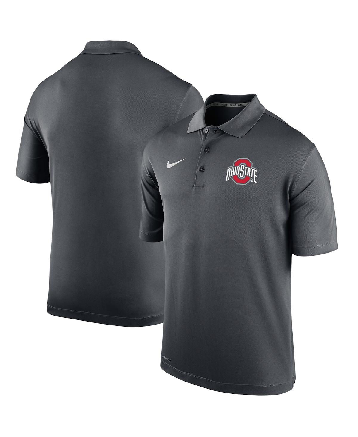 Men's Anthracite Ohio State Buckeyes Big and Tall Primary Logo Varsity Performance Polo Shirt
