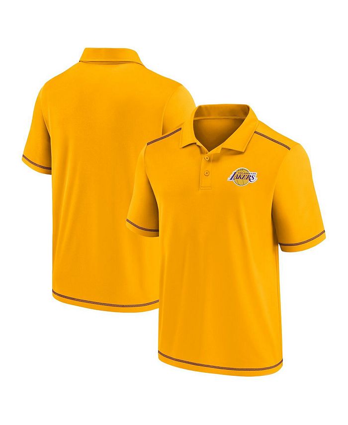 Fanatics Men's Gold-Tone Los Angeles Lakers Primary Logo Polo Shirt ...