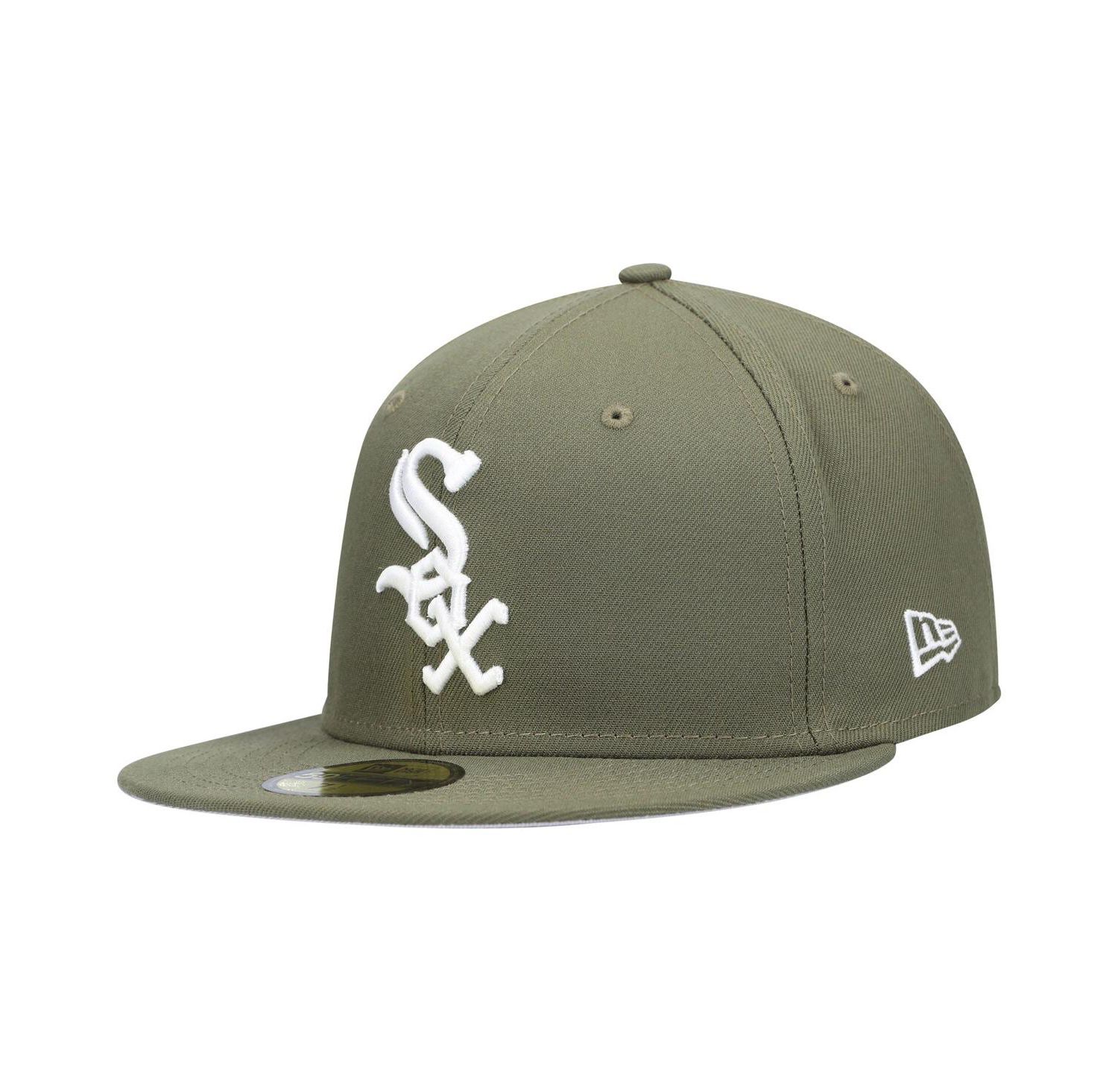 Men's Olive Chicago White Sox Logo White 59FIFTY Fitted Hat