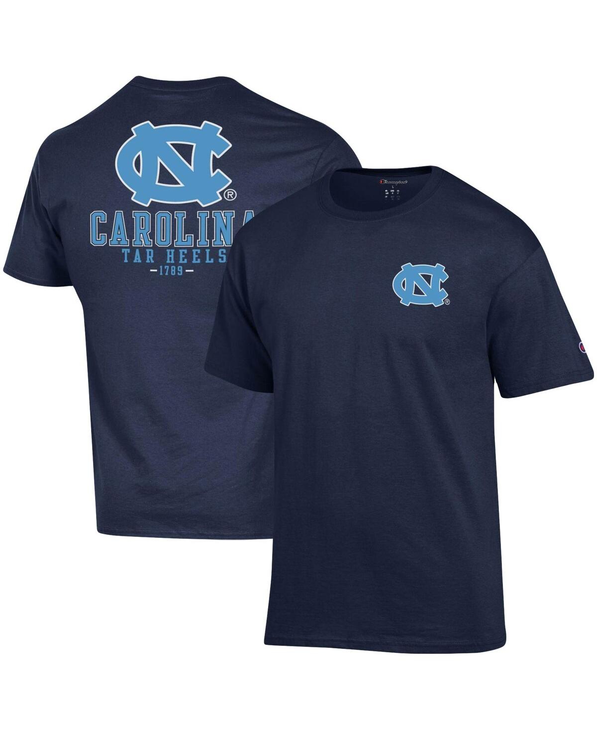 Champion Men's  Navy North Carolina Tar Heels Stack 2-hit T-shirt