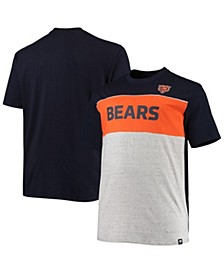 Men's Navy, Heathered Gray Chicago Bears Big & Tall Color Block T-shirt