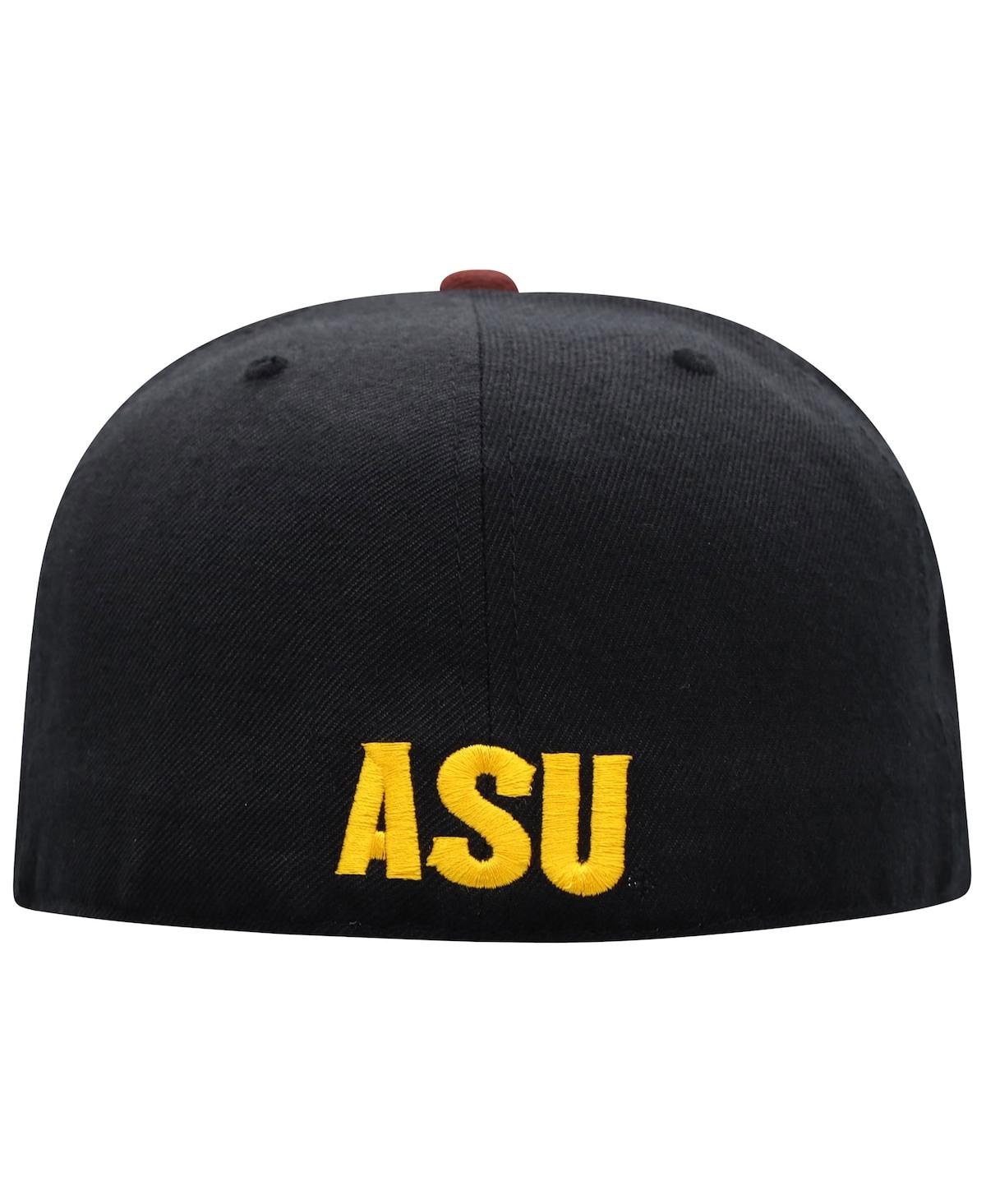 Shop Top Of The World Men's  Black, Maroon Arizona State Sun Devils Team Color Two-tone Fitted Hat In Black,maroon