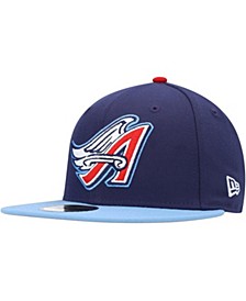 Men's Navy Los Angeles Angels Cooperstown Collection Logo 59FIFTY Fitted Hat