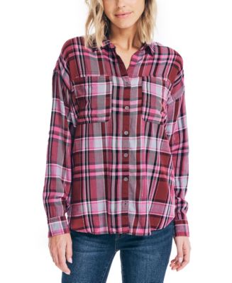 Nautica Women's Plaid Button Down Flannel Shirt - Macy's