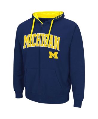 Men's Navy Michigan Wolverines Big and Tall Full-Zip Hoodie