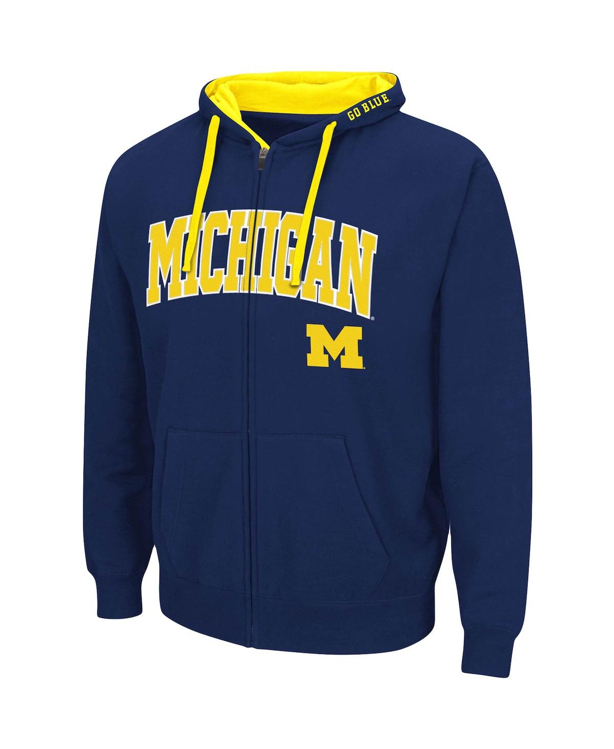 Colosseum Men's  Navy Michigan Wolverines Big And Tall Full-zip Hoodie In Navy