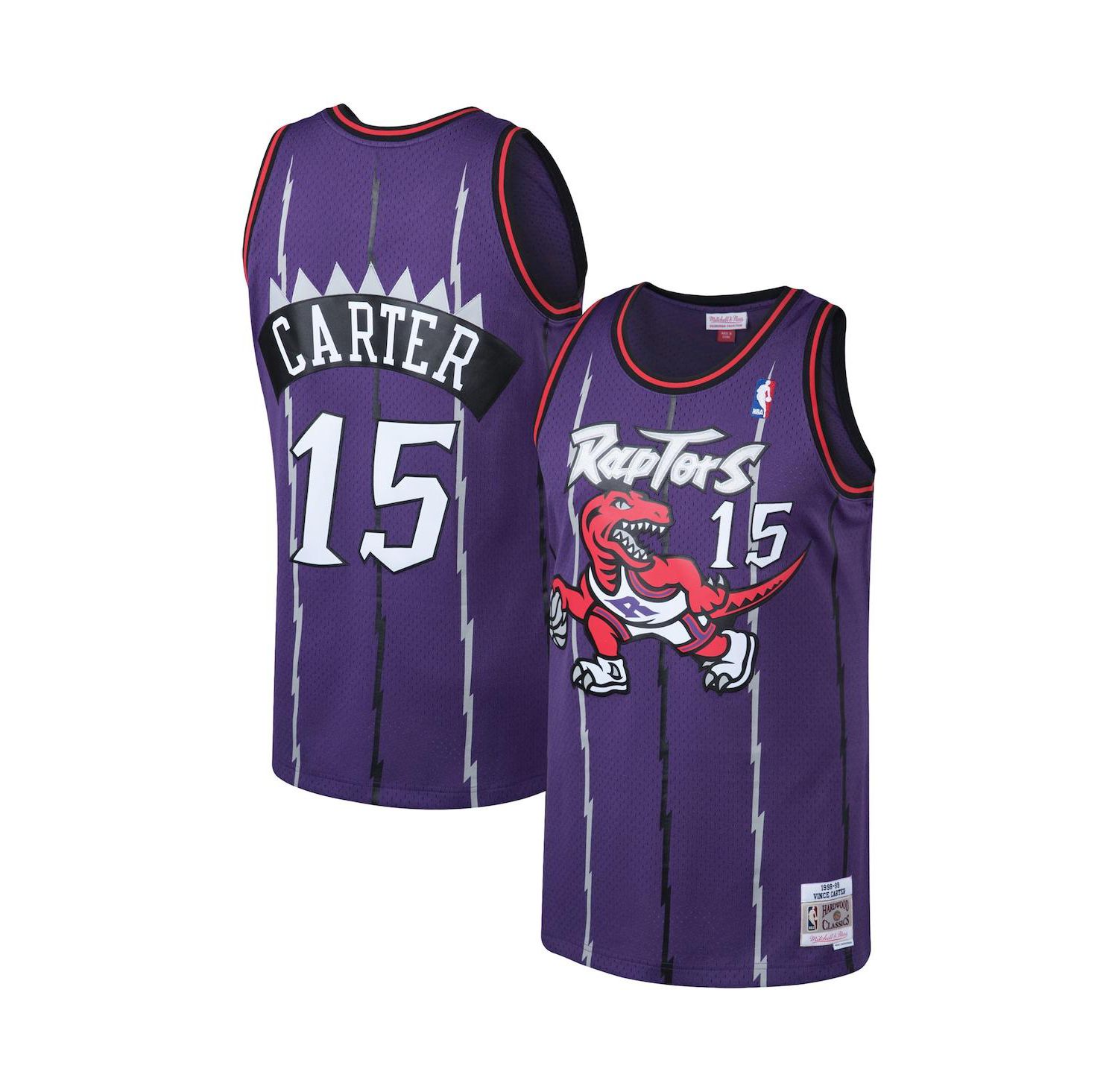 Men's Vince Carter Purple Toronto Raptors Big and Tall Hardwood Classics Jersey