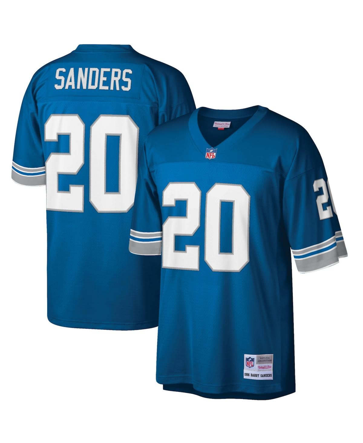 Men's Barry SandersDetroit Lions Big and Tall 1996 Retired Player Replica Jersey - Blue