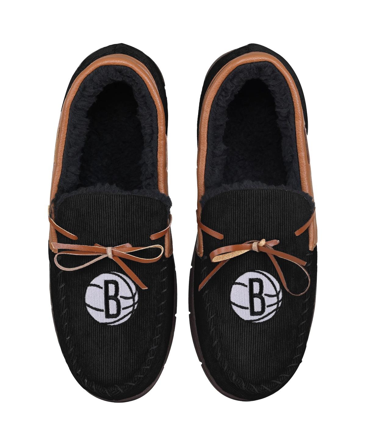 Men's Brooklyn Nets Corduroy Moccasin Slippers